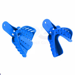 Show details for Dental Impression Trays Upper & Lower Medium Plastic Blue Picture of Dental Impression Trays Upper & Lower Medium Plastic Blue