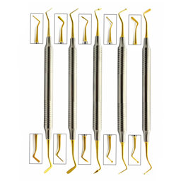 Show details for Dental Composite Filling Instruments Set of 5 Hollow Gold Picture of Dental Composite Filling Instruments Set of 5 Hollow Gold