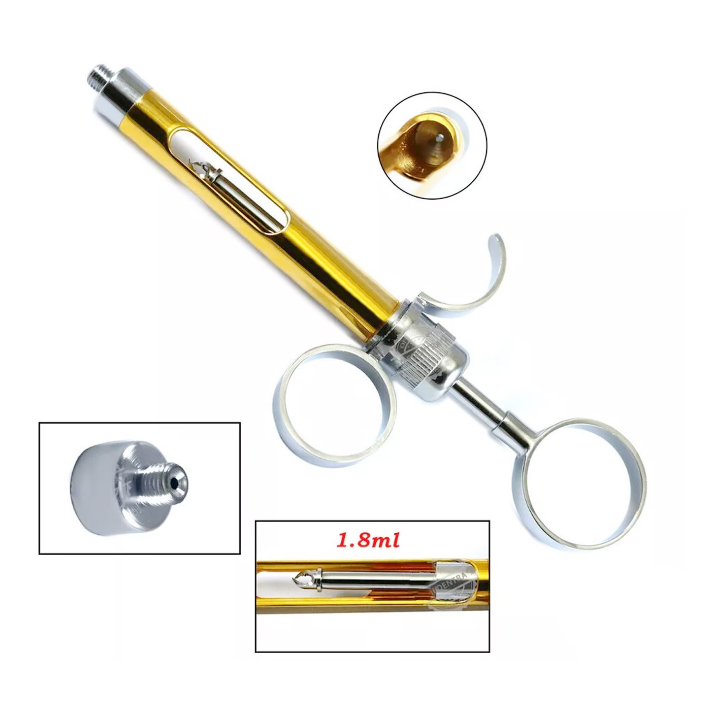 Picture of Dental Aspirating Anesthetic Syringe 1.8ml Gold